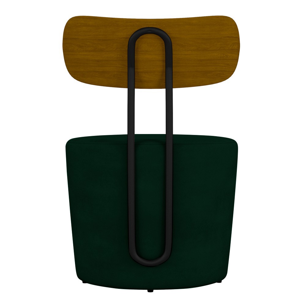 Poltrona Decorativa para Sala de Estar Redonda 53cm Le Moon M22 Veludo Verde - Mpozenato