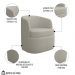 Poltrona Giratória Decorativa para Sala Dandara Z08 Boucle Bege - Mpozenato