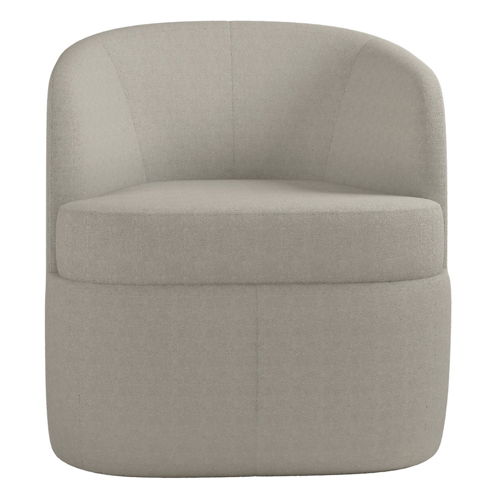 Poltrona Giratória Decorativa para Sala Dandara Z08 Boucle Bege - Mpozenato