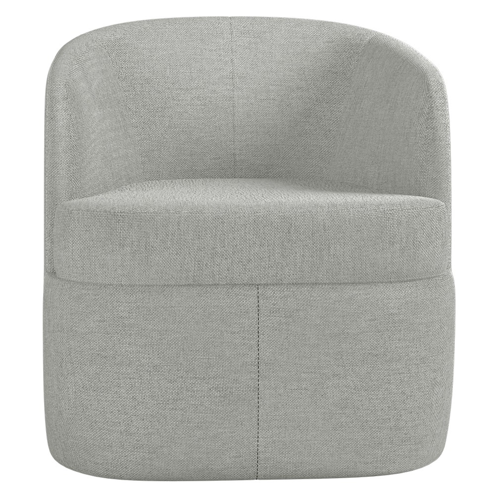 Poltrona Giratória Decorativa para Sala Dandara Z08 Linho Cinza - Mpozenato