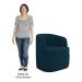 Poltrona Giratória Decorativa para Sala Dandara Z08 Veludo Azul - Mpozenato