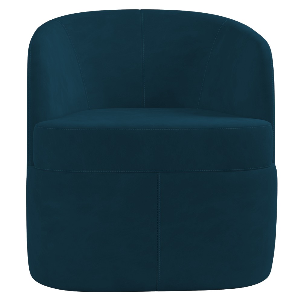 Poltrona Giratória Decorativa para Sala Dandara Z08 Veludo Azul - Mpozenato