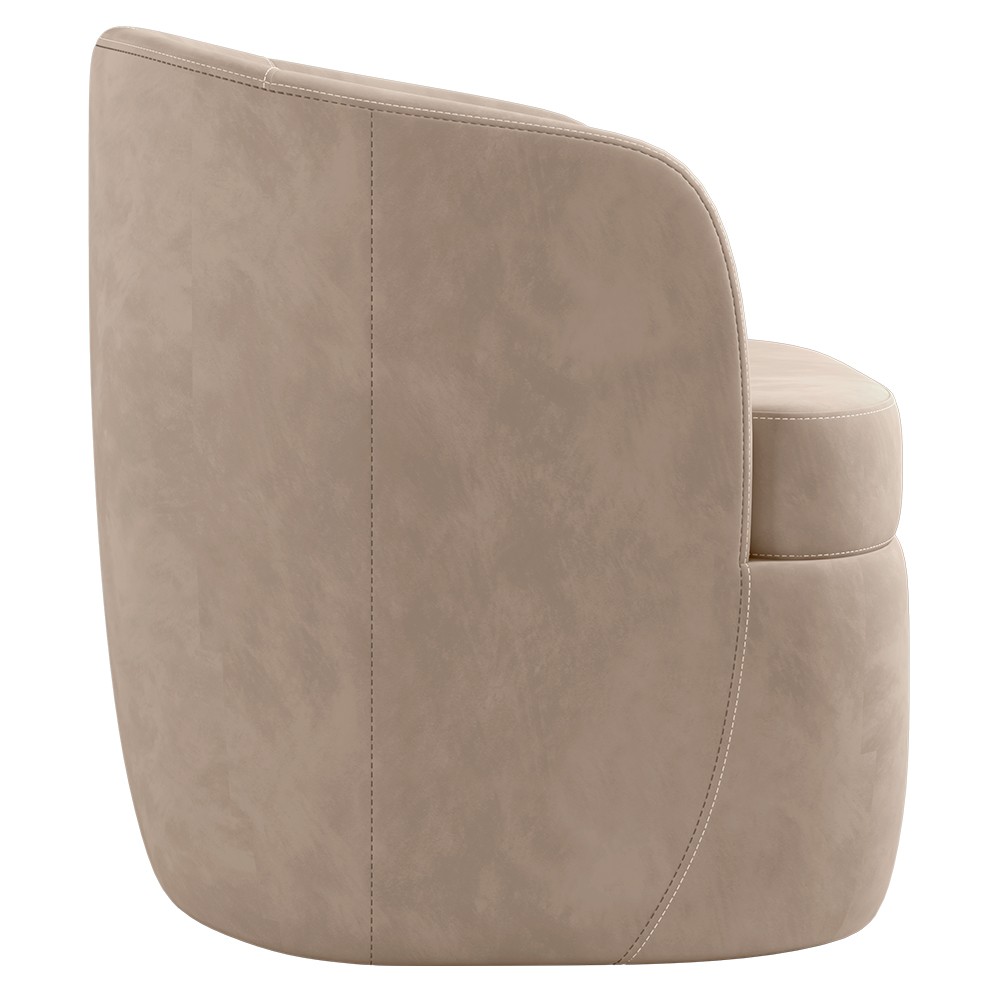 Poltrona Giratória Decorativa para Sala Dandara Z08 Veludo Bege - Mpozenato