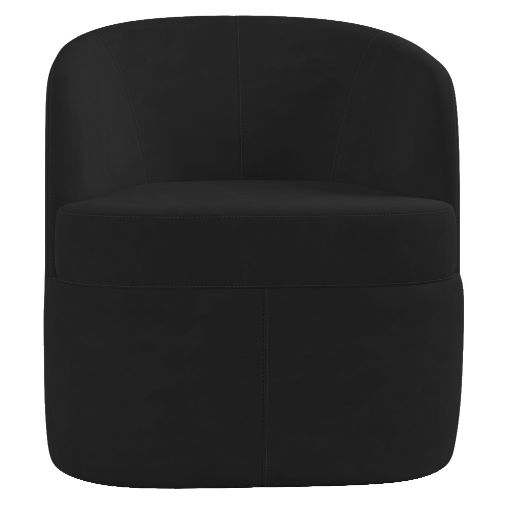 Poltrona Giratória Decorativa para Sala Dandara Z08 Veludo Preto - Mpozenato