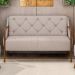 Poltrona Namoradeira 2 Lugares 135cm Capitonê Lapa M22 Linho Cinza - Mpozenato