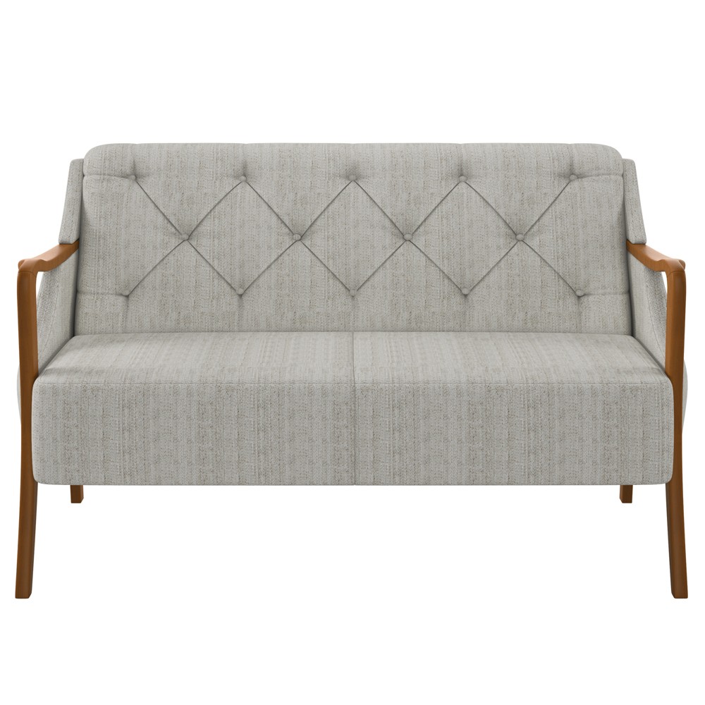 Poltrona Namoradeira 2 Lugares 135cm Capitonê Lapa M22 Linho Cru - Mpozenato