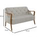 Poltrona Namoradeira 2 Lugares 135cm Capitonê Lapa M22 Linho Cru - Mpozenato