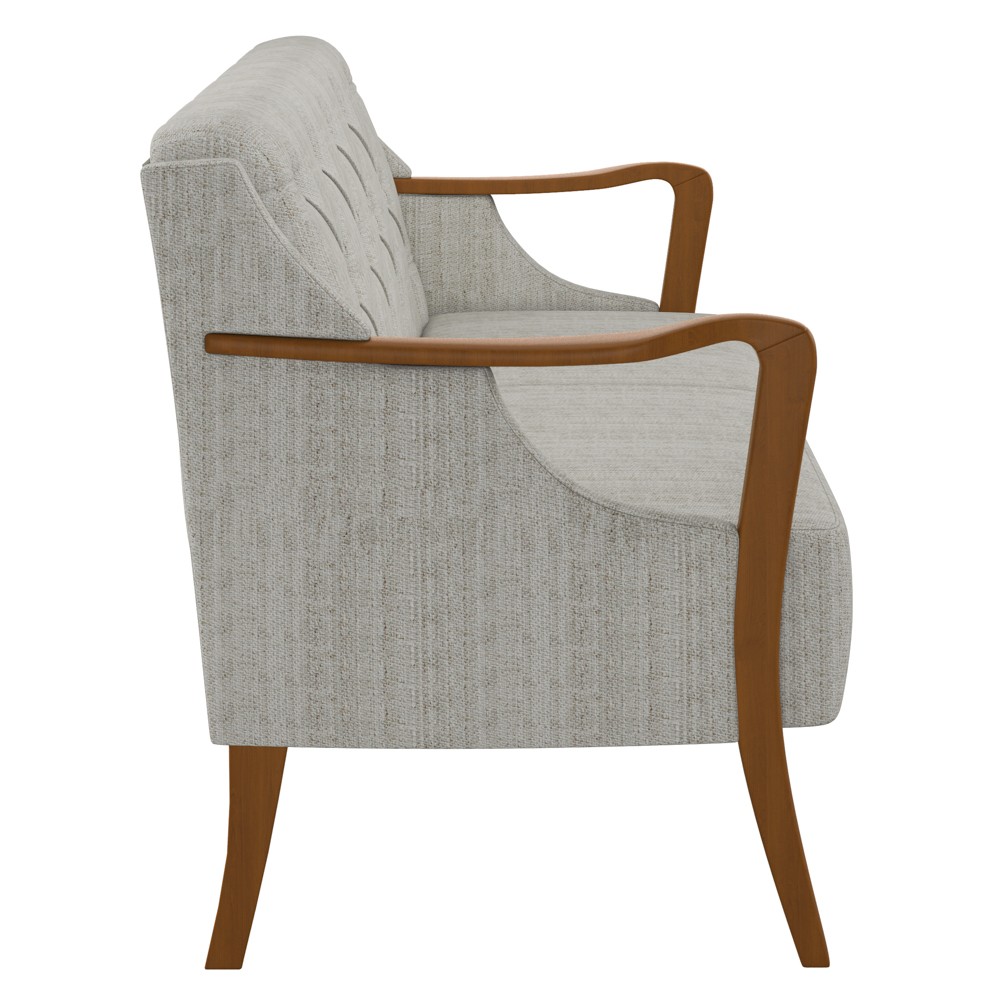 Poltrona Namoradeira 2 Lugares 135cm Capitonê Lapa M22 Linho Cru - Mpozenato