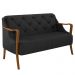 Poltrona Namoradeira 2 Lugares 135cm Capitonê Lapa M22 PU Preto - Mpozenato