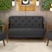Poltrona Namoradeira 2 Lugares 135cm Capitonê Lapa M22 PU Preto - Mpozenato