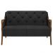 Poltrona Namoradeira 2 Lugares 135cm Capitonê Lapa M22 PU Preto - Mpozenato