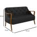 Poltrona Namoradeira 2 Lugares 135cm Capitonê Lapa M22 PU Preto - Mpozenato