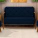 Poltrona Namoradeira 2 Lugares 135cm Capitonê Lapa M22 Veludo Azul Marinho - Mpozenato