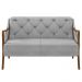 Poltrona Namoradeira 2 Lugares 135cm Capitonê Lapa M22 Veludo Cinza - Mpozenato