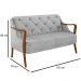 Poltrona Namoradeira 2 Lugares 135cm Capitonê Lapa M22 Veludo Cinza - Mpozenato