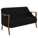 Poltrona Namoradeira 2 Lugares 135cm Capitonê Lapa M22 Veludo Preto - Mpozenato