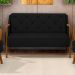 Poltrona Namoradeira 2 Lugares 135cm Capitonê Lapa M22 Veludo Preto - Mpozenato