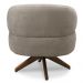 Poltrona Para Sala Base Madeira Giratória Litta F05 Boucle Marrom - Mpozenato