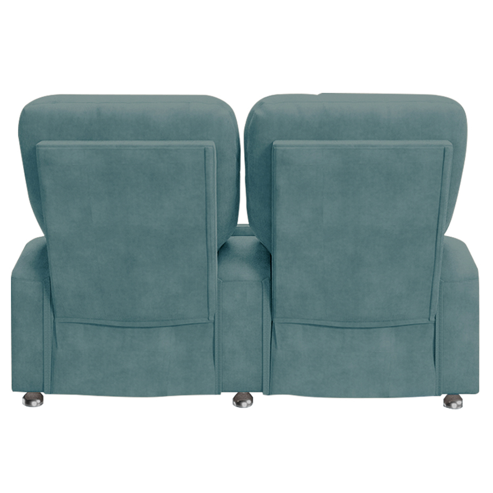 Poltrona Reclinável Para Cinema 2 Lugares Praddo FH9 Veludo Azul Claro - Mpozenato