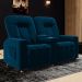 Poltrona Reclinável Para Cinema 2 Lugares Praddo FH9 Veludo Azul Marinho - Mpozenato