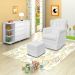 Poltrona de Amamentação Balanço com Puff Alice e Cômoda com Cantoneira Laura P04 Branco - Mpozenato