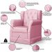 Poltrona de Amamentação e Descanso Fixa com Puff Lucy P04 Sintético Rosa - Mpozenato
