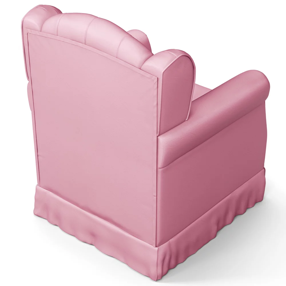 Poltrona de Amamentação e Descanso Fixa com Puff Lucy P04 Sintético Rosa - Mpozenato