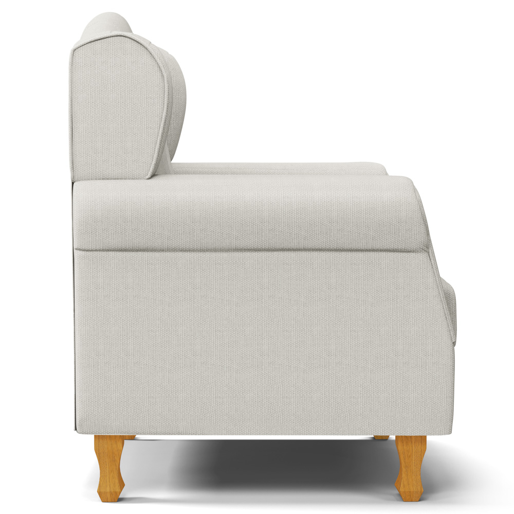 Poltrona de Amamentação e Descanso Pés de Madeira e Puff Lucy P04 Linho Off White - Mpozenato