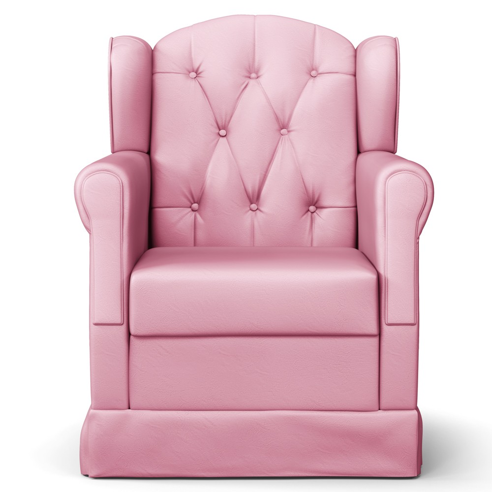 Poltrona de Amamentação e Descanso com Balanço Lucy P04 Sintético Rosa - Mpozenato