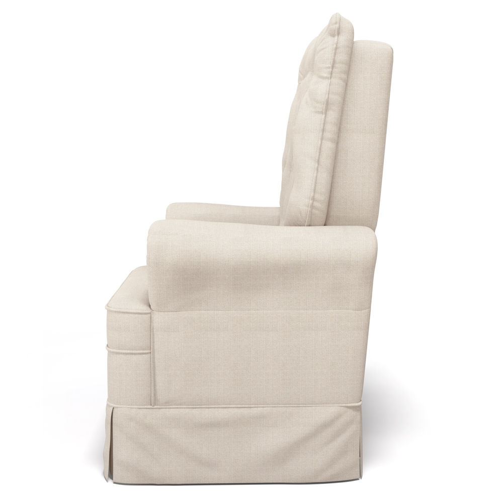 Poltrona de Amamentação e Descanso com Balanço e Puff Laís G05 Linho Creme - Mpozenato