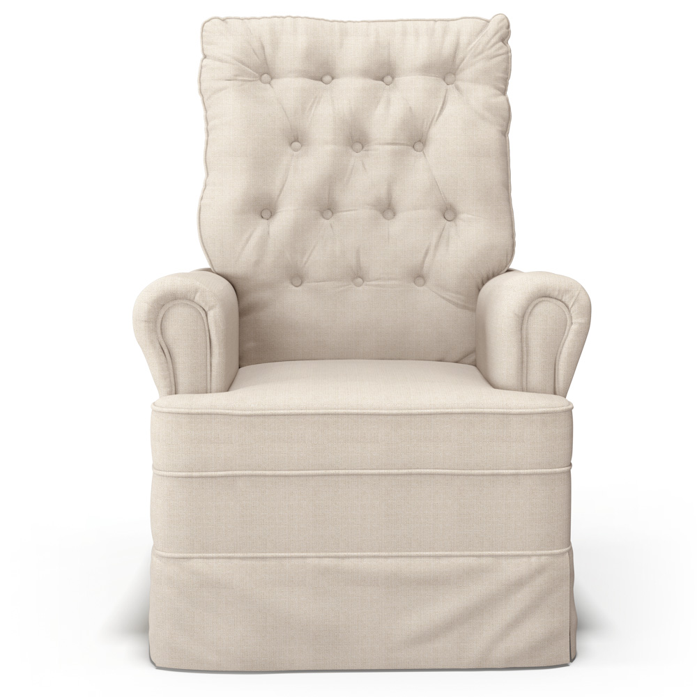 Poltrona de Amamentação e Descanso com Balanço e Puff Laís G05 Linho Creme - Mpozenato