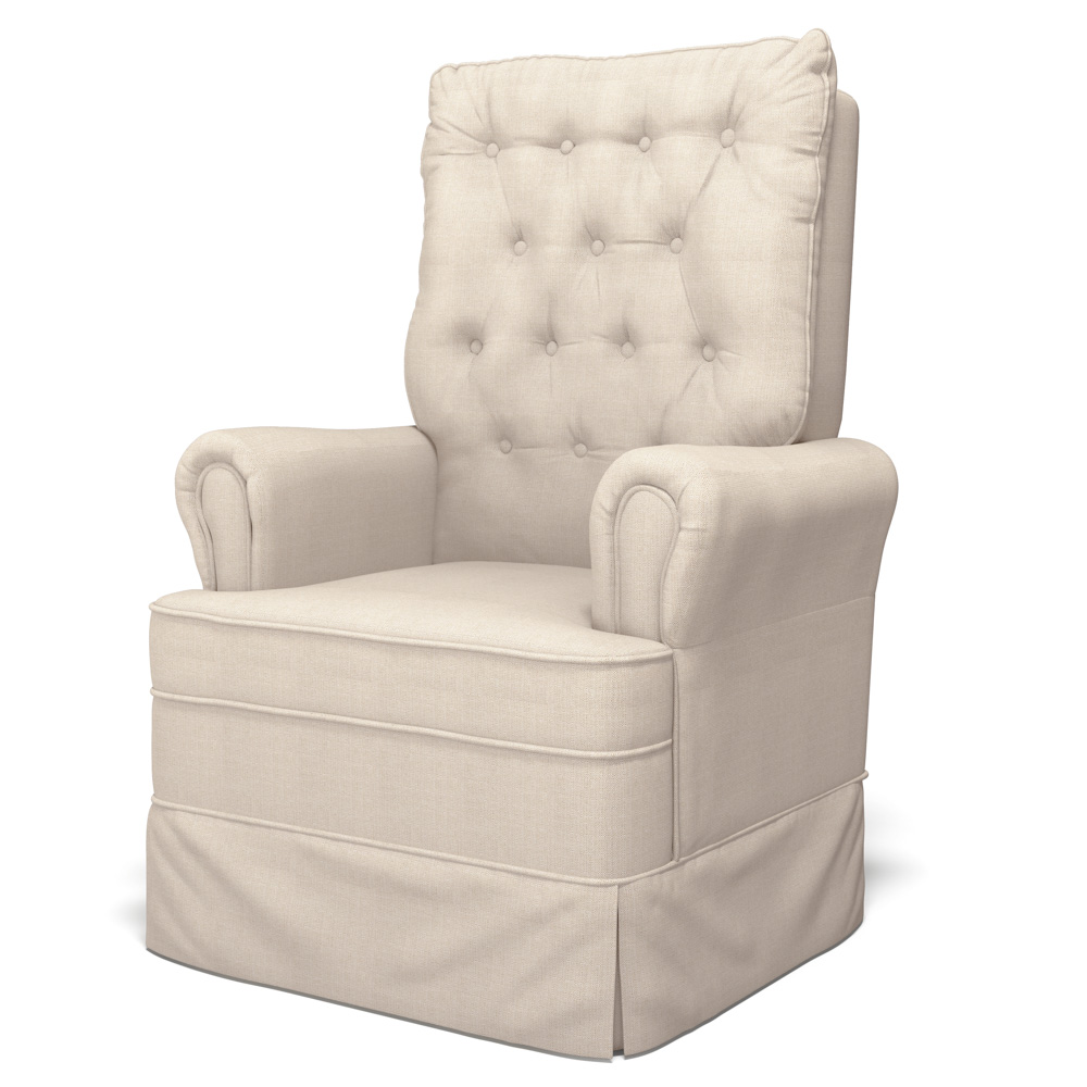 Poltrona de Amamentação e Descanso com Balanço e Puff Laís G05 Linho Creme - Mpozenato