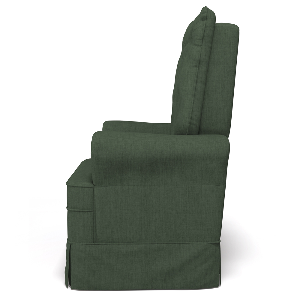 Poltrona de Amamentação e Descanso com Balanço e Puff Laís G05 Linho Verde - Mpozenato