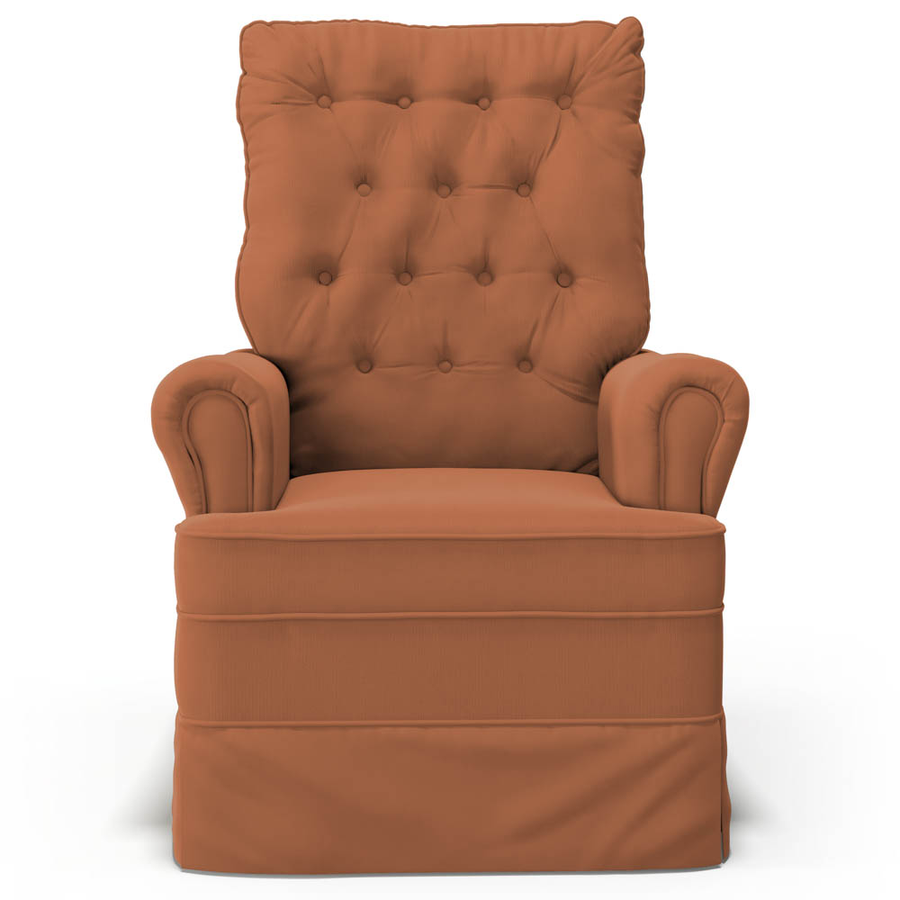 Poltrona de Amamentação e Descanso com Balanço e Puff Laís G05 Veludo Terracota - Mpozenato