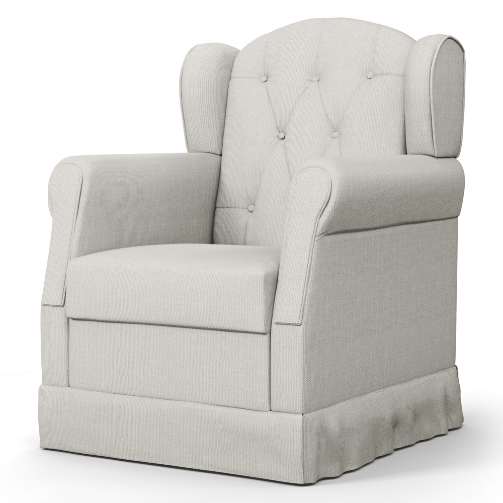 Poltrona de Amamentação e Descanso com Balanço e Puff Lucy P04 Linho Off White - Mpozenato