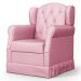 Poltrona de Amamentação e Descanso com Balanço e Puff Lucy P04 Sintético Rosa - Mpozenato