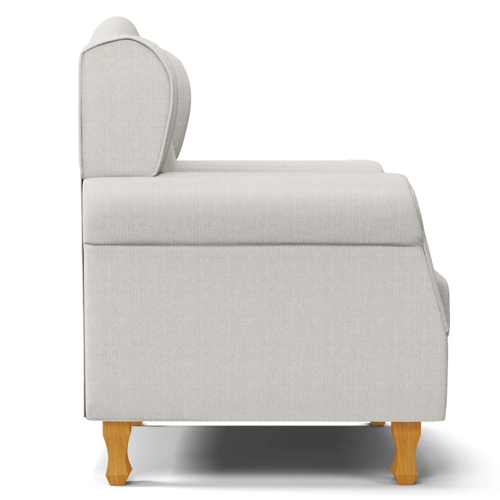 Poltrona de Amamentação e Descanso com Pés de Madeira Lucy P04 Linho Off White - Mpozenato