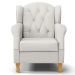 Poltrona de Amamentação e Descanso com Pés de Madeira Lucy P04 Linho Off White - Mpozenato