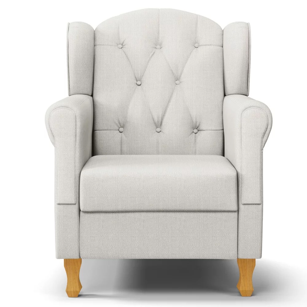 Poltrona de Amamentação e Descanso com Pés de Madeira Lucy P04 Linho Off White - Mpozenato