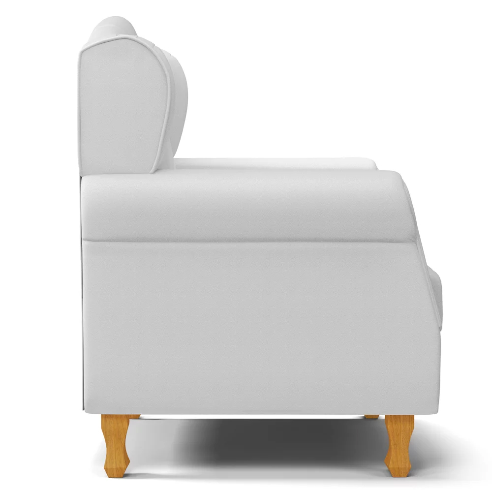 Poltrona de Amamentação e Descanso com Pés de Madeira Lucy P04 Sintético Branco - Mpozenato