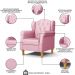 Poltrona de Amamentação e Descanso com Pés de Madeira Lucy P04 Sintético Rosa - Mpozenato