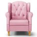 Poltrona de Amamentação e Descanso com Pés de Madeira Lucy P04 Sintético Rosa - Mpozenato