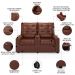 Poltrona de Cinema Reclinável 2 Lugares Baú USB Mallie FH9 PU Marrom Brilho - Mpozenato