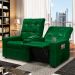 Poltrona de Cinema Reclinável 2 Lugares Baú USB Mallie FH9 PU Verde Musgo - Mpozenato