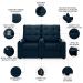 Poltrona de Cinema Reclinável 2 Lugares Baú USB Mallie FH9 Veludo Azul - Mpozenato