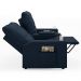 Poltrona de Cinema Reclinável 2 Lugares Baú USB Mallie FH9 Veludo Azul - Mpozenato