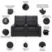 Poltrona de Cinema Reclinável 2 Lugares Baú USB Mallie FH9 Veludo Cinza - Mpozenato
