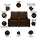 Poltrona de Cinema Reclinável 2 Lugares Baú USB Mallie FH9 Veludo Marrom - Mpozenato