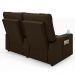 Poltrona de Cinema Reclinável 2 Lugares Baú USB Mallie FH9 Veludo Marrom - Mpozenato