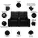 Poltrona de Cinema Reclinável 2 Lugares Baú USB Mallie FH9 Veludo Preto - Mpozenato